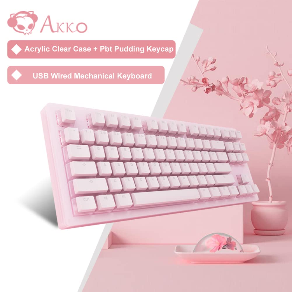 Akko 3087 Sakura Jelly Mechanical Keyboard with Cherry Red Keys 18